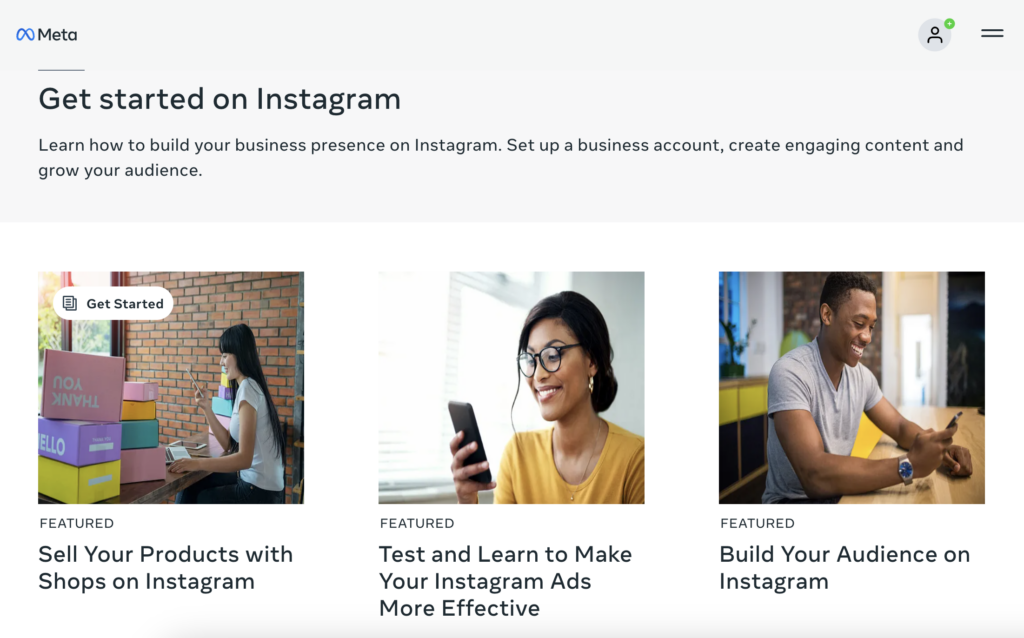 meta blueprint instagram courses page 